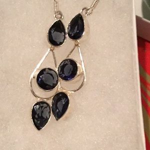 Blue Sapphire 925 Sterling Silver Just Now 35